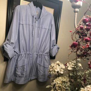 J. Jill light blue cotton/silk jacket Size XL